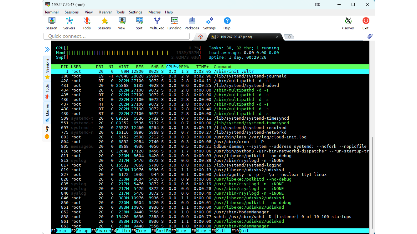 Via onder andere ssh kun je volledige toegang verkrijgen tot de server.