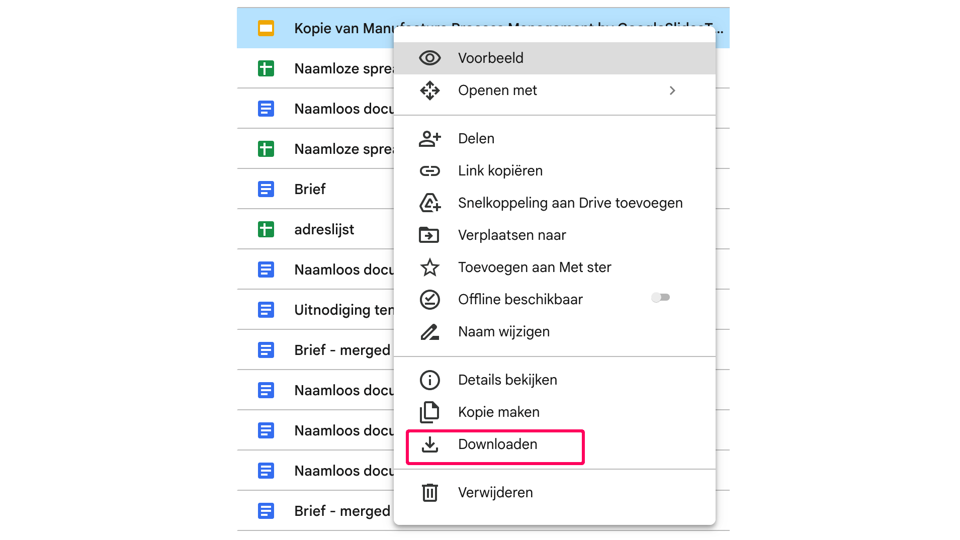Het bestand wordt tijdens het downloaden omgezet in een PowerPoint-bestand.