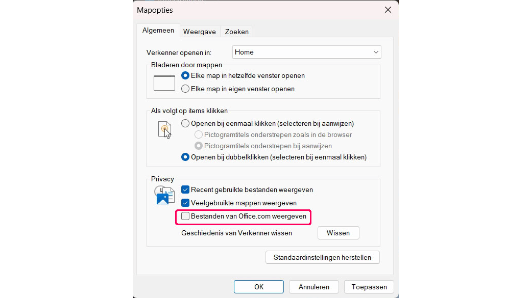 Voortaan zullen de bestanden op OneDrive niet meer in de lijst Recente bestanden voorkomen.