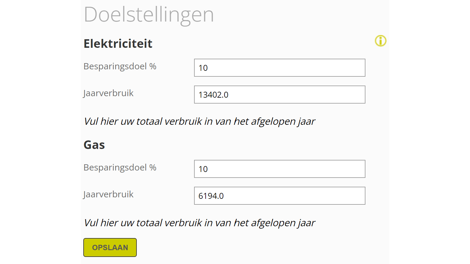 Welke energiedoelstellingen streef je na?