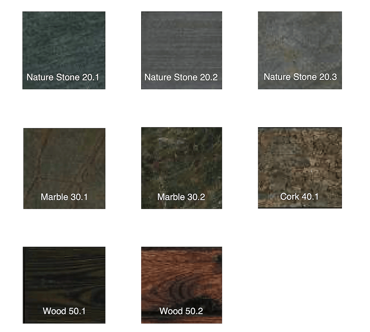 Er zijn verschillende standaard texturen beschikbaar, maar ook een gepersonaliseerd ontwerp is mogelijk. (Foto: www.externa.be)