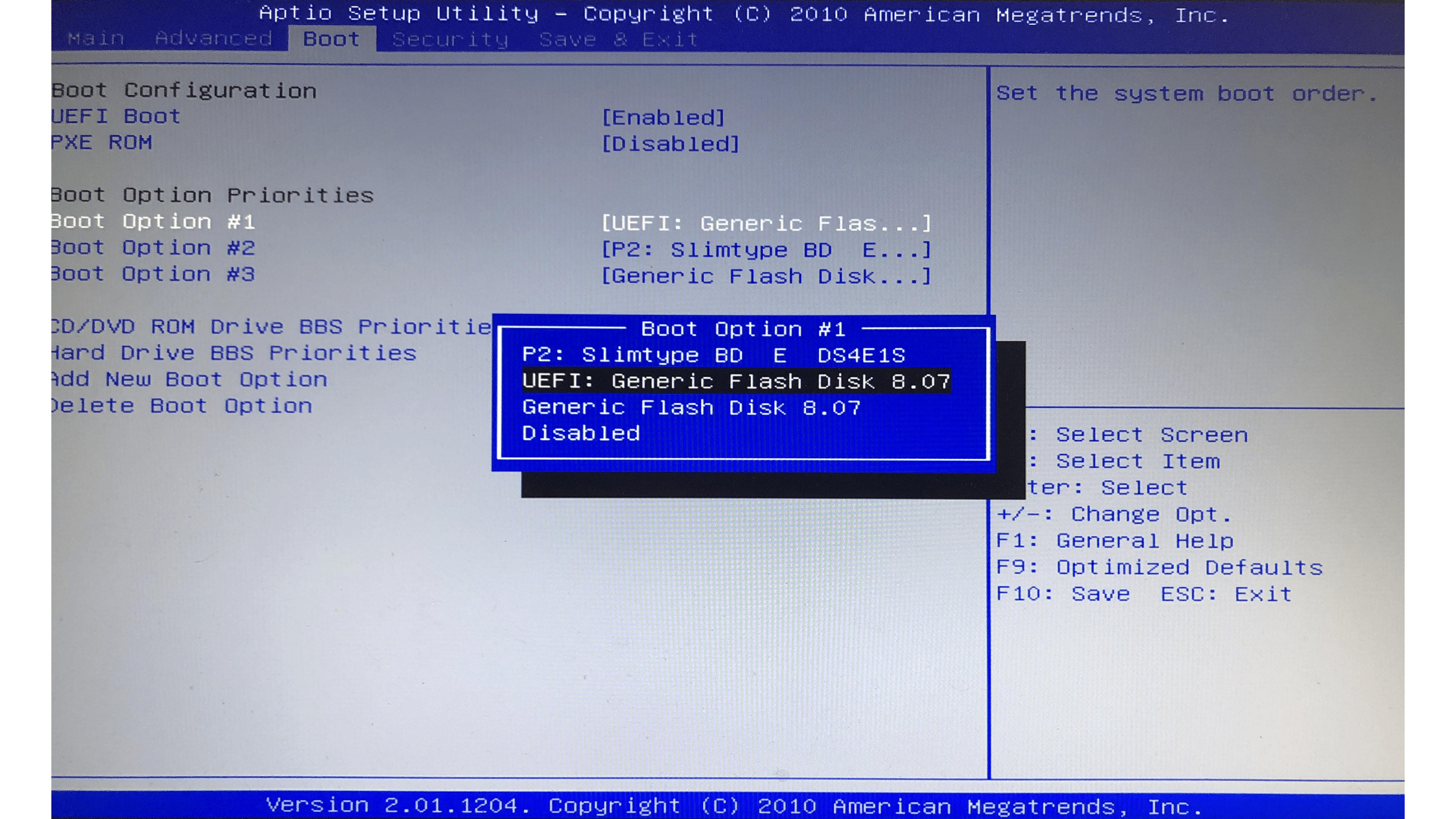 Duik in de computerinstellingen en start het systeem vanaf de usb-stick op.