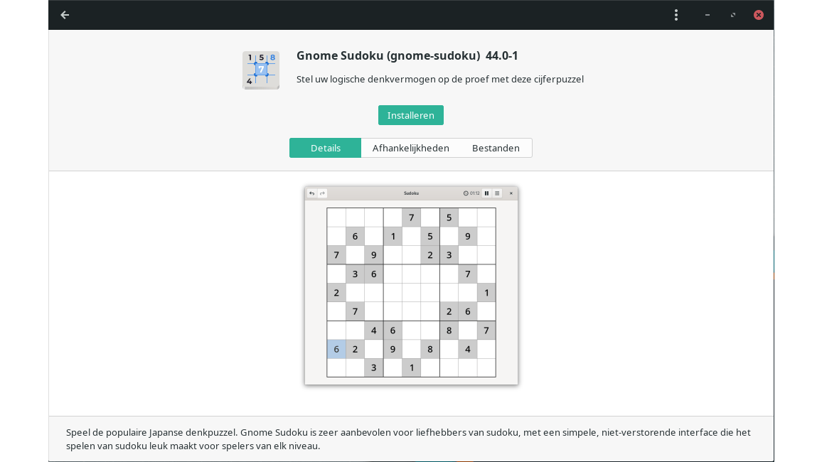 Voor een spelletje sudoku ben je bij Manjaro aan het juiste adres.