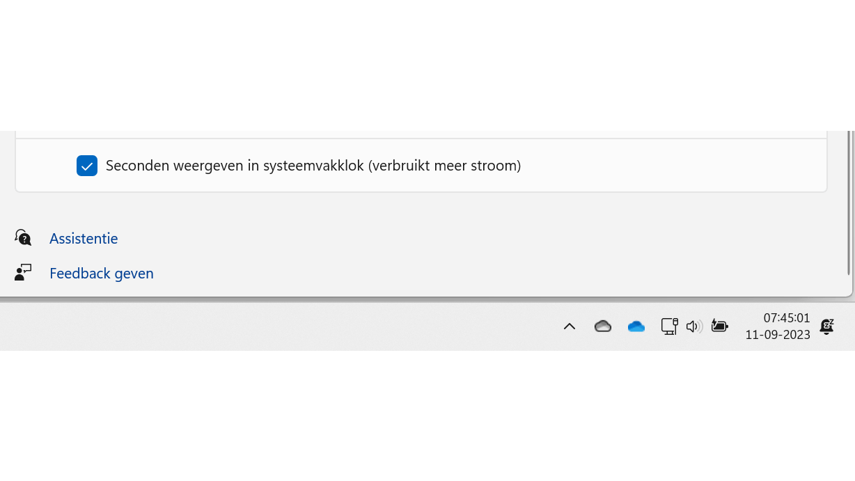 De klok kan voortaan ook seconden weergeven.