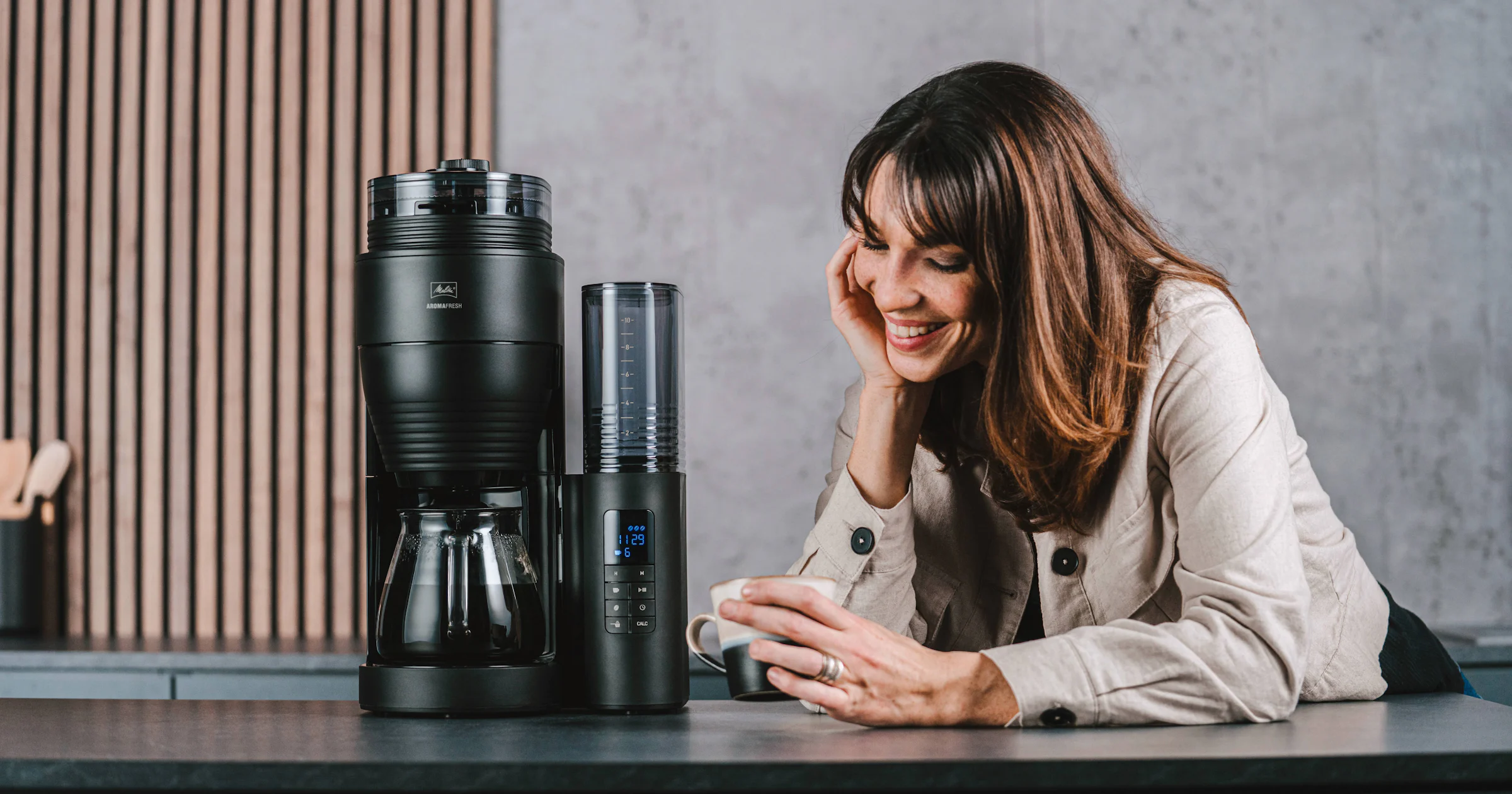 Vers gemalen koffie smaakt naar meer met de Melitta AromaFresh