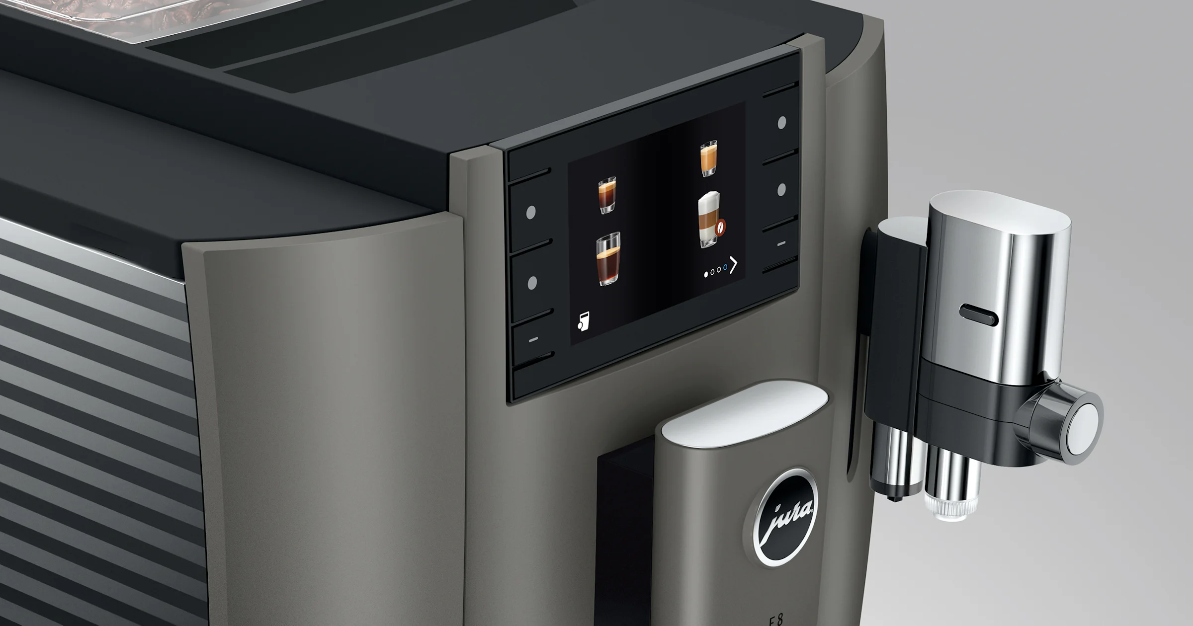 Bereik met één druk op de knop koffiebarkwaliteit met de JURA E8