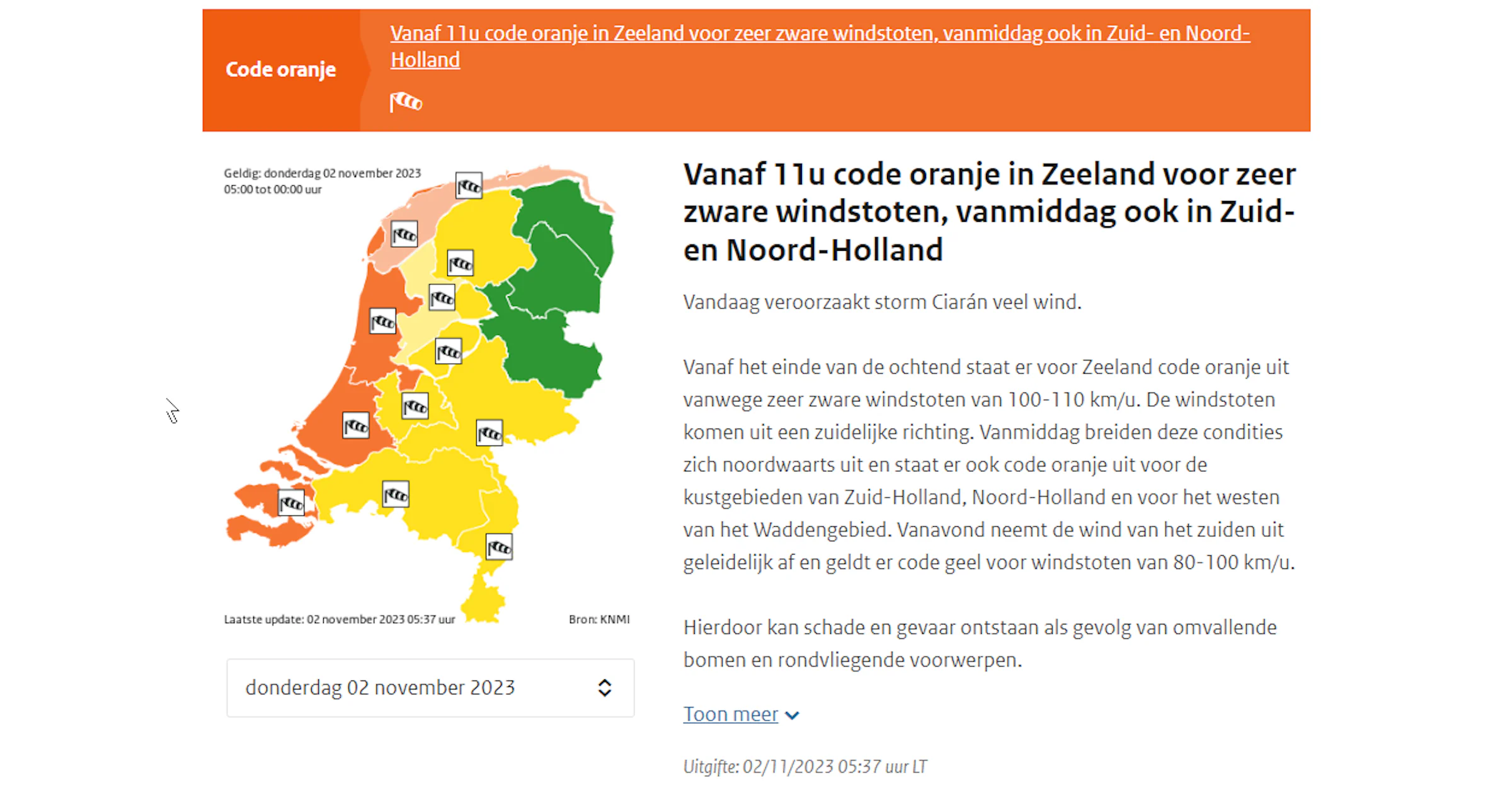 Het stormt! Hoe zit het ook alweer met code rood, code oranje en code geel?