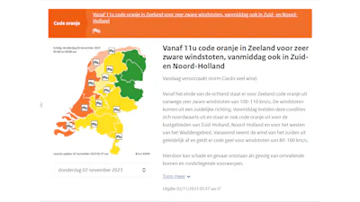 Het stormt! Hoe zit het ook alweer met code rood, code oranje en code geel?