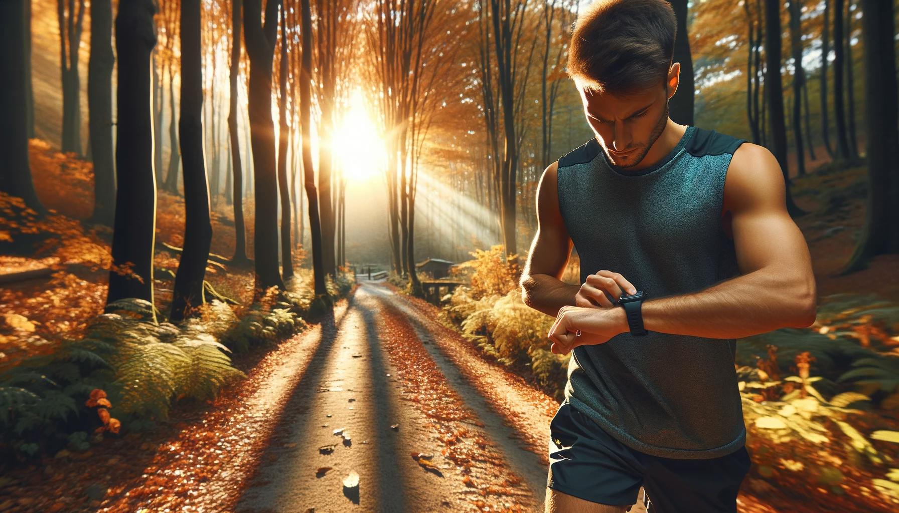 Hardloper met smartwatch