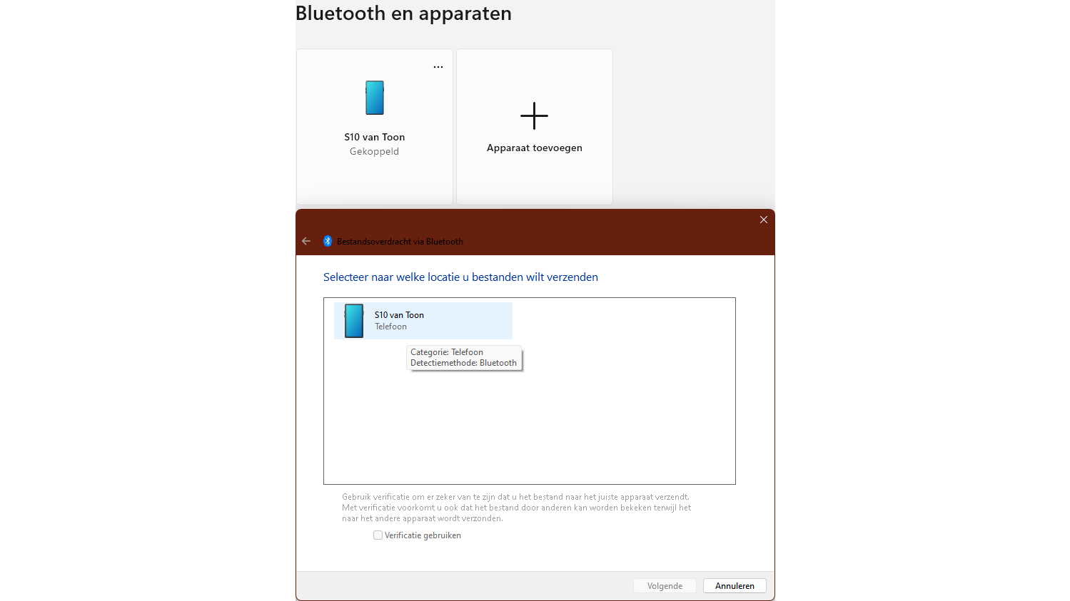 Bluetooth is niet de snelste methode, maar het werkt wel.