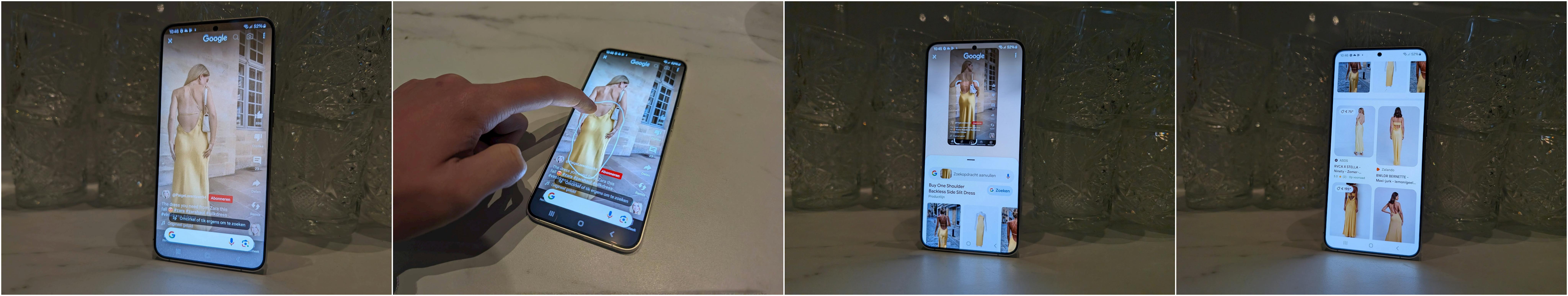 De omcirkelfunctie getest op een willekeurige jurk in een TikTok-video.