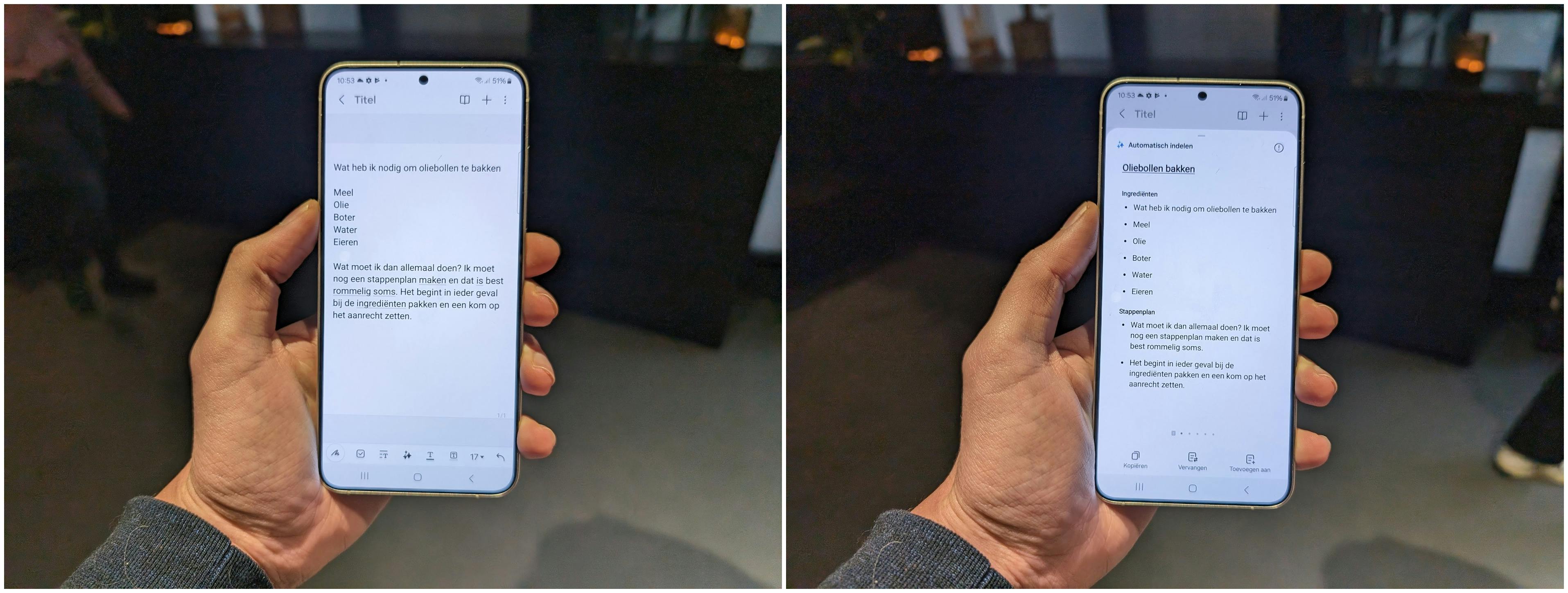 De AI-functie die je notities omzet in een boodschappenlijst en stappenplan, werkt nog niet perfect.