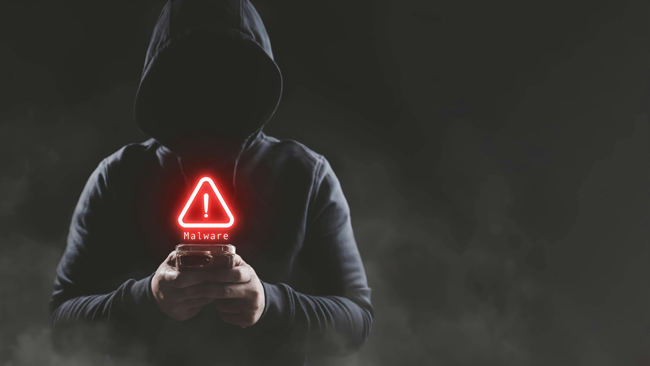 Hacker met smartphone