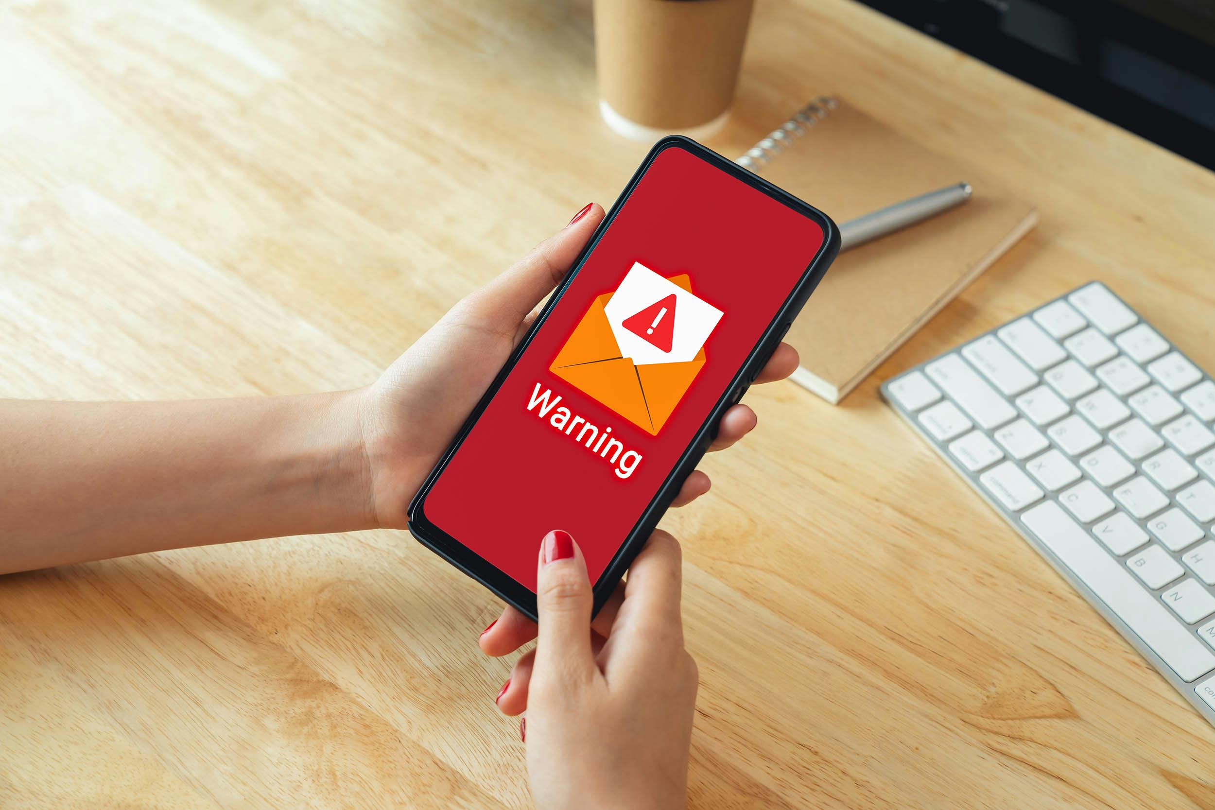 Spamwaarschuwing op je telefoon