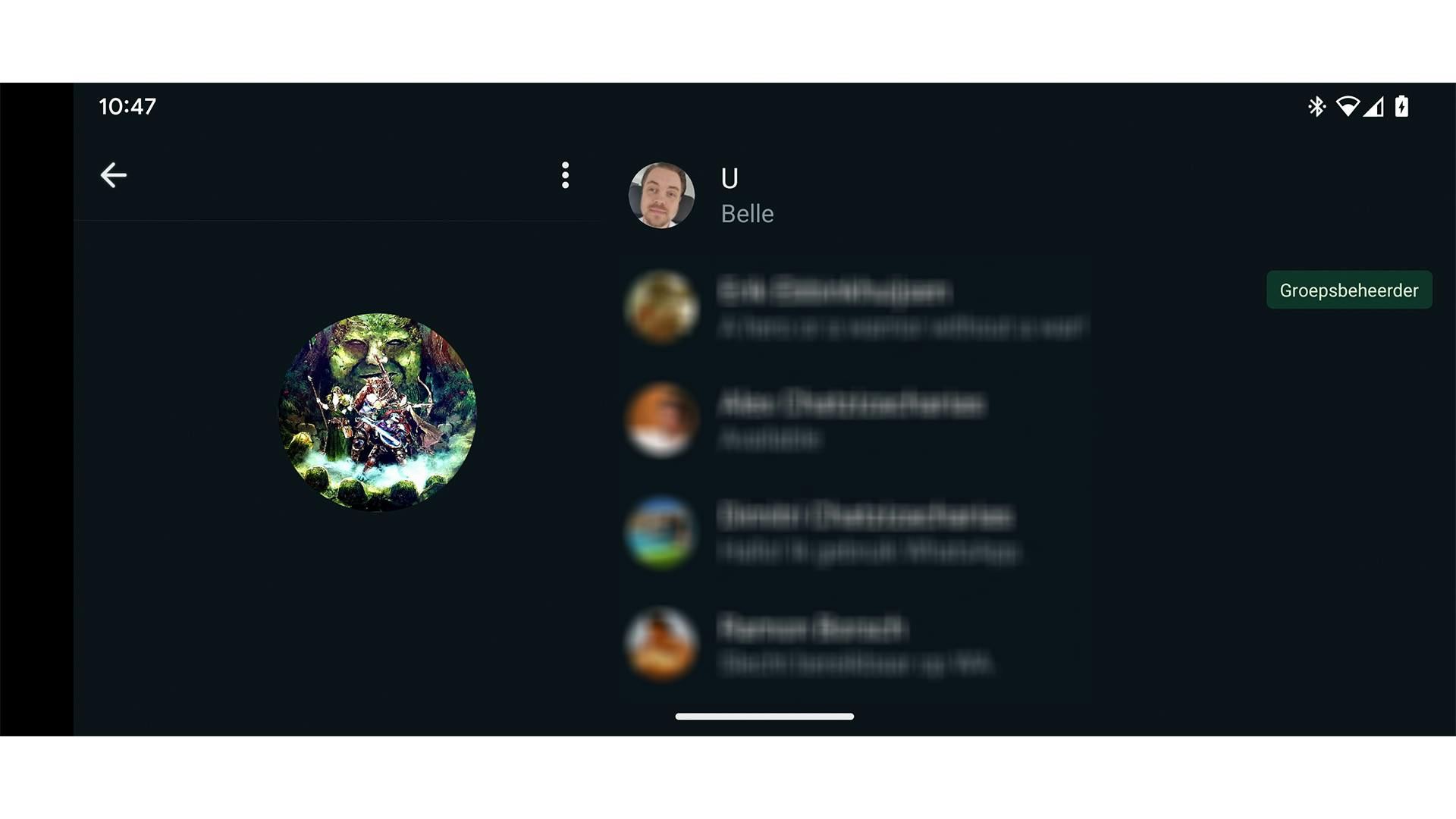 Ook van groepen waar je geen lid meer van bent, kun je nog zien wie de groepsbeheerder is.