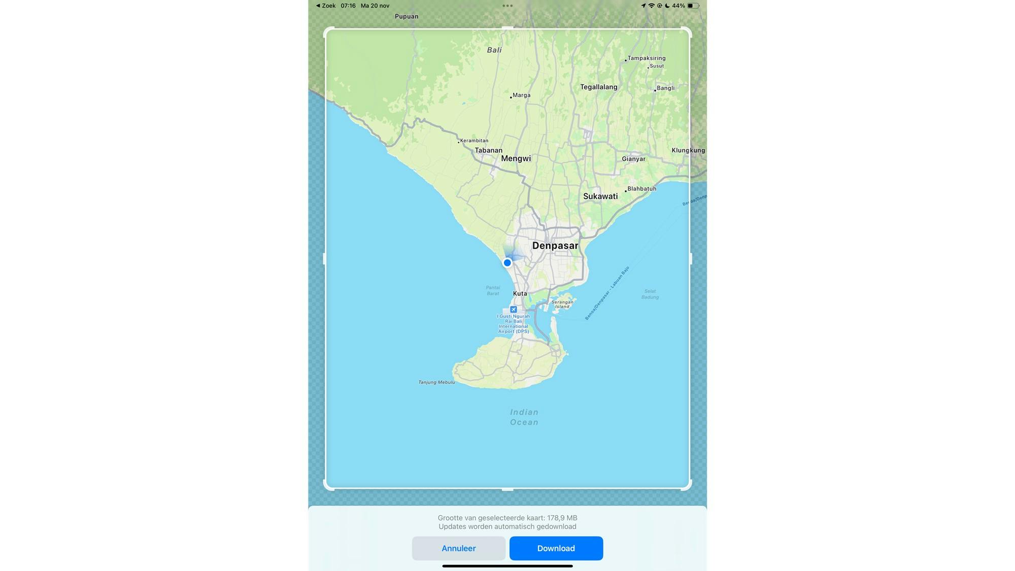 Maak kaarten offline beschikbaar.
