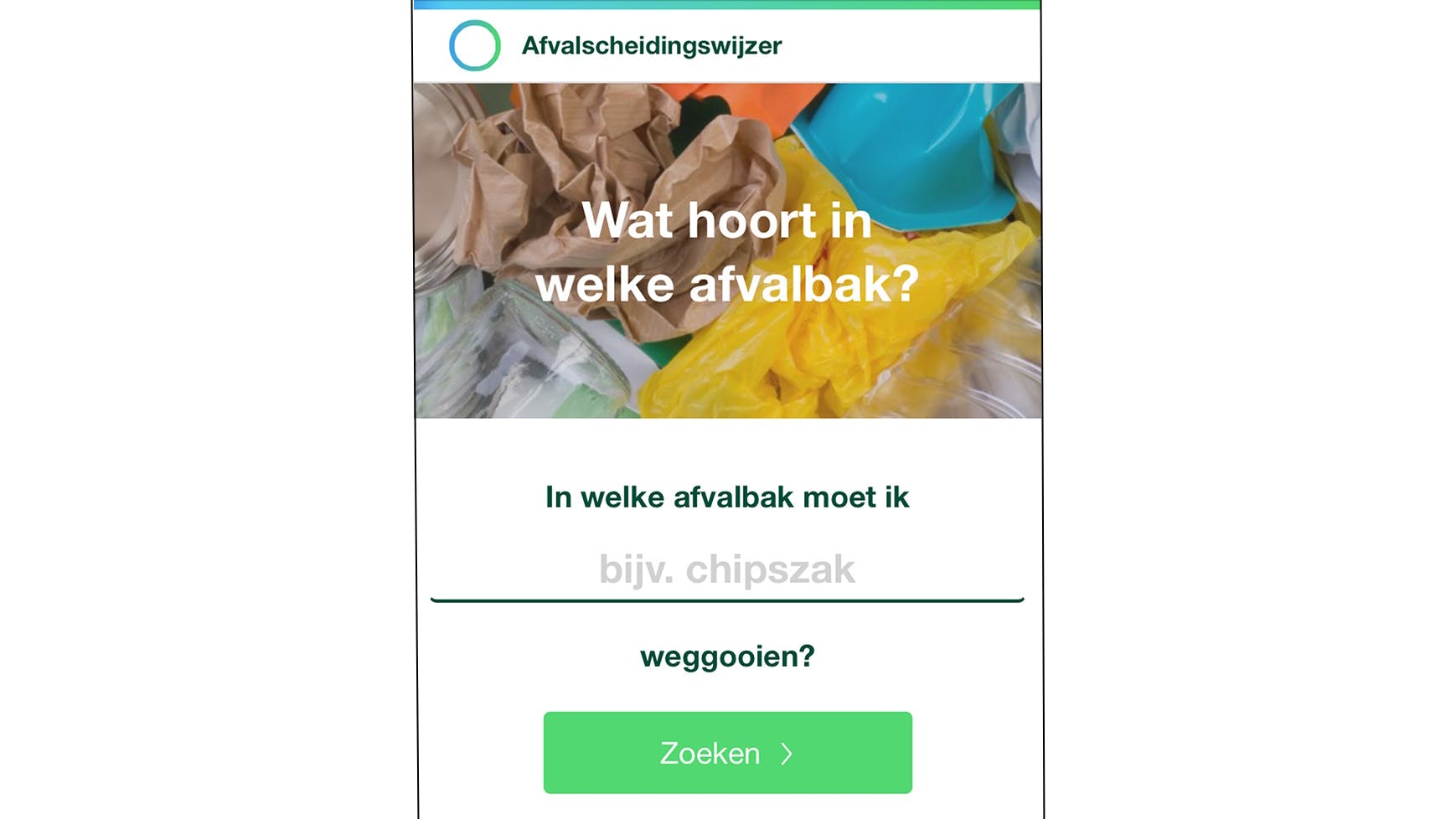 Screenshot Afvalwijzer