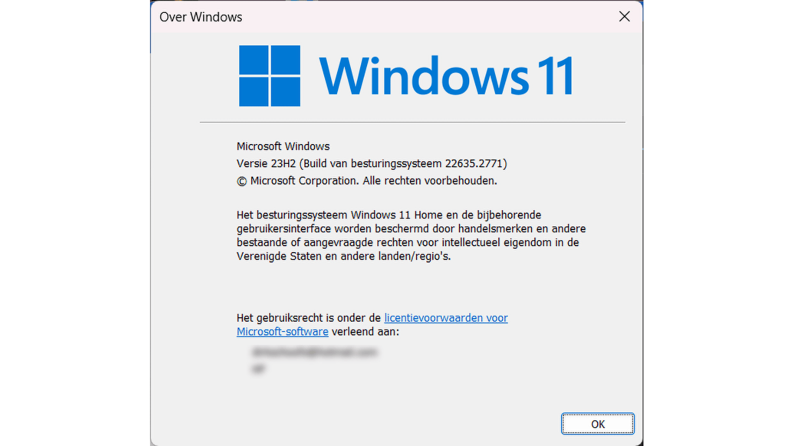Op deze pc is de update 23H2 al uitgevoerd.