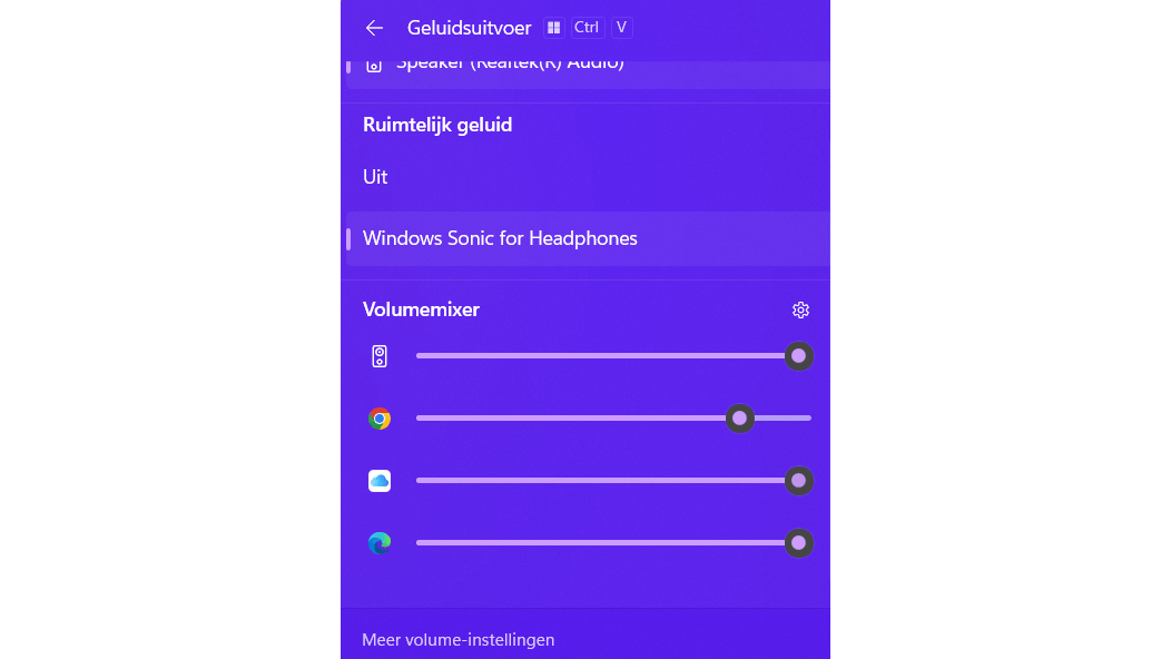 Je regelt het volume per actieve app.