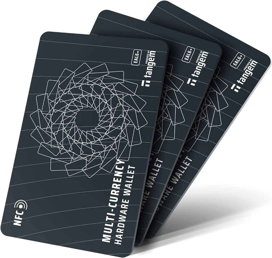 De kaartjes van Tangem koop je per set van twee of drie kaarten.