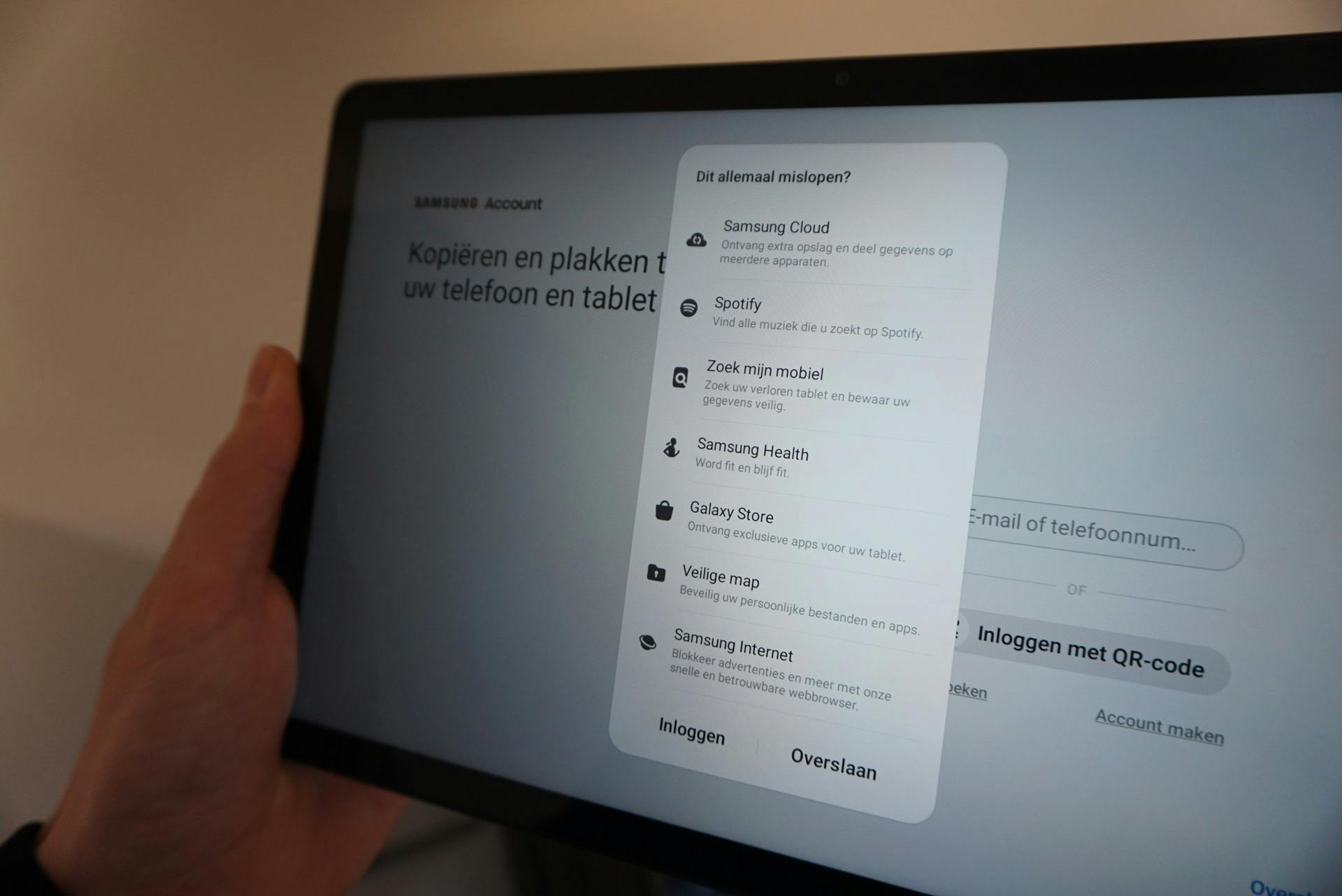 Samsung wil héél graag dat je een Samsung-account aanmaakt. Dat is echter niet verplicht.