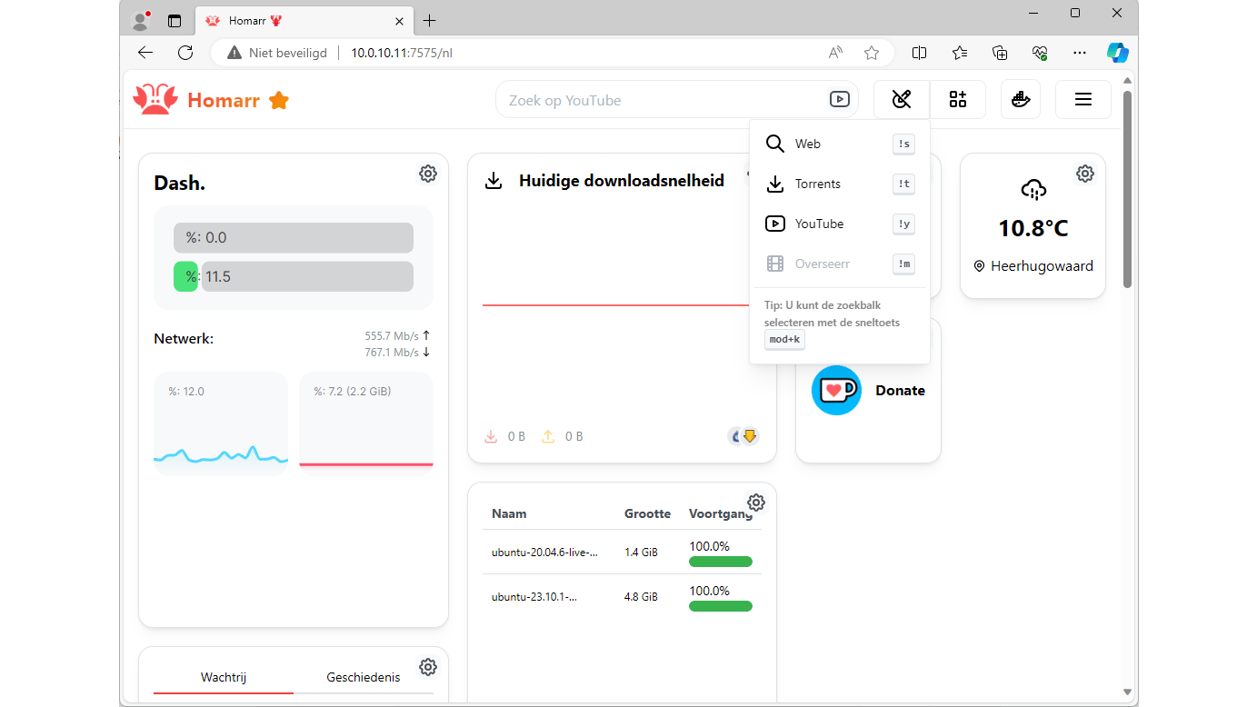 De zoekbalk kun je ook gebruiken om te zoeken op YouTube.