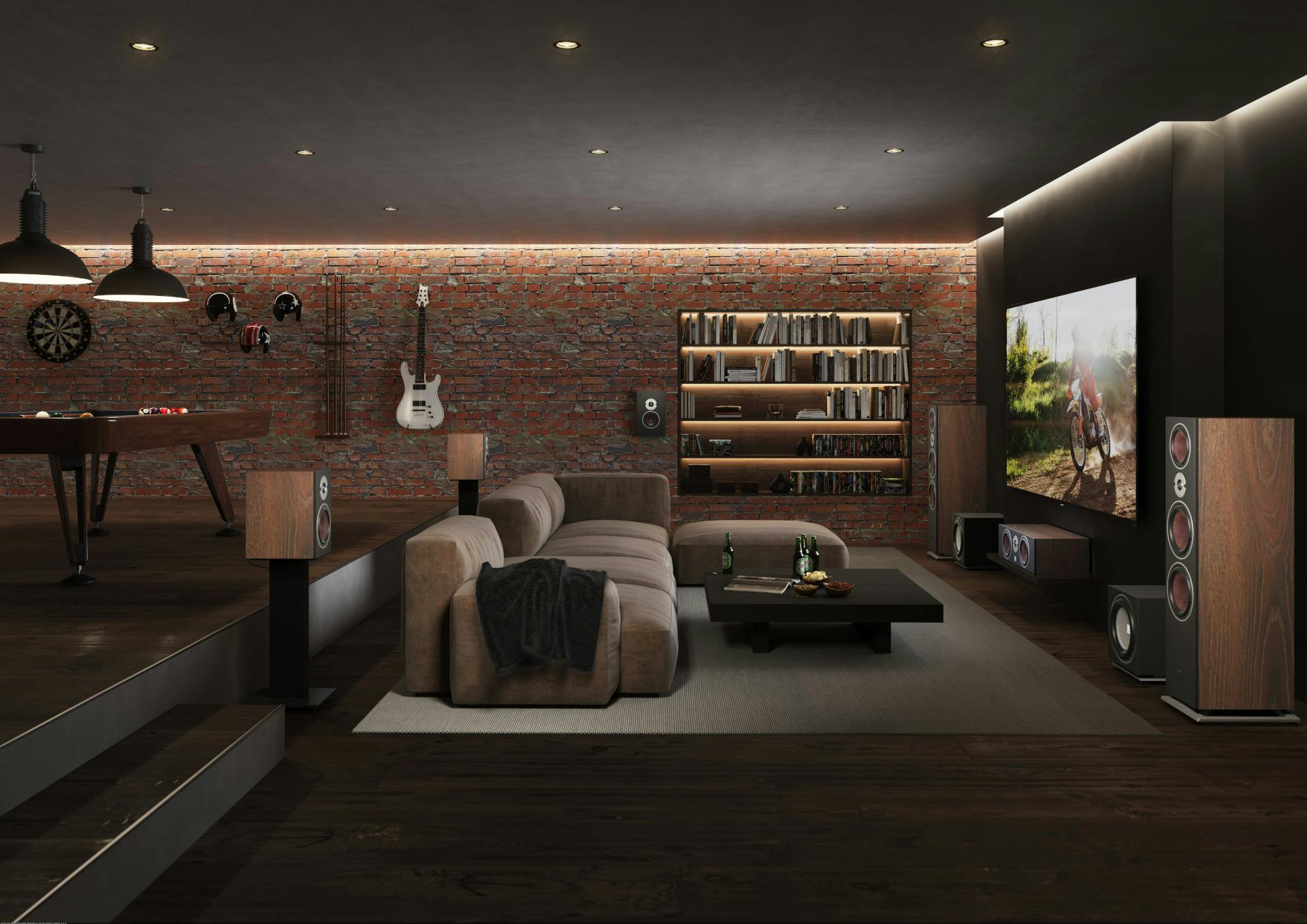 Home-cinemasysteem in woonkamer