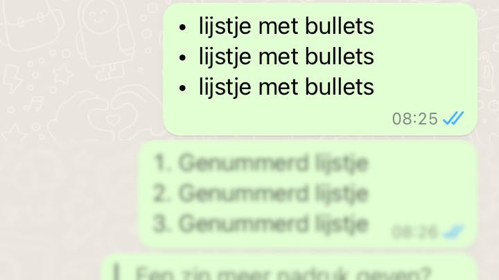 Nieuw: zo maak je lijstjes in WhatsApp
