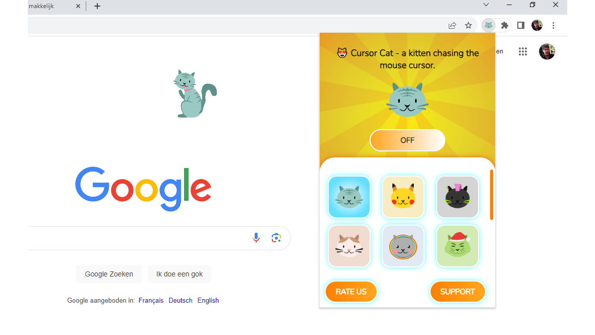 Maak een keuze uit deze zes katten.