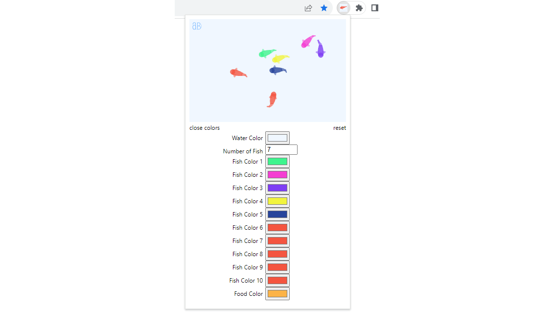 Geef iedere vis een eigen kleur.