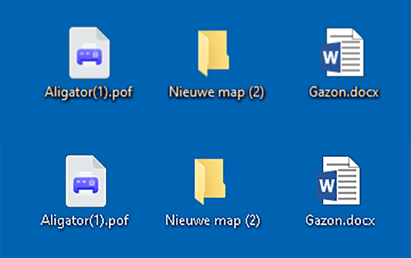 Boven zie je de letters met zachte randen, daaronder de letters zonder zachte randen.