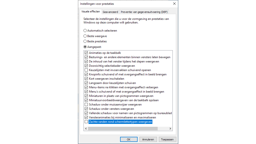 Klik op Toepassen en beoordeel het resultaat.