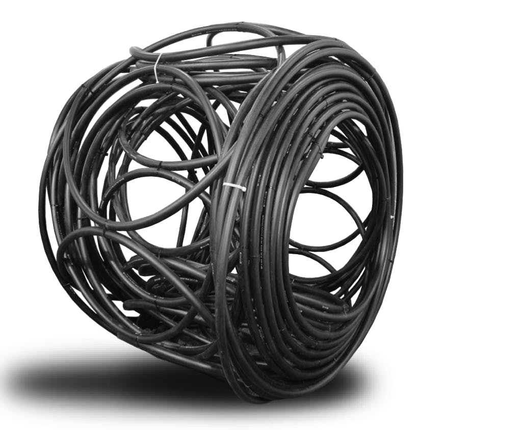 De geolussen zijn op een ingenieuze manier opgerold.