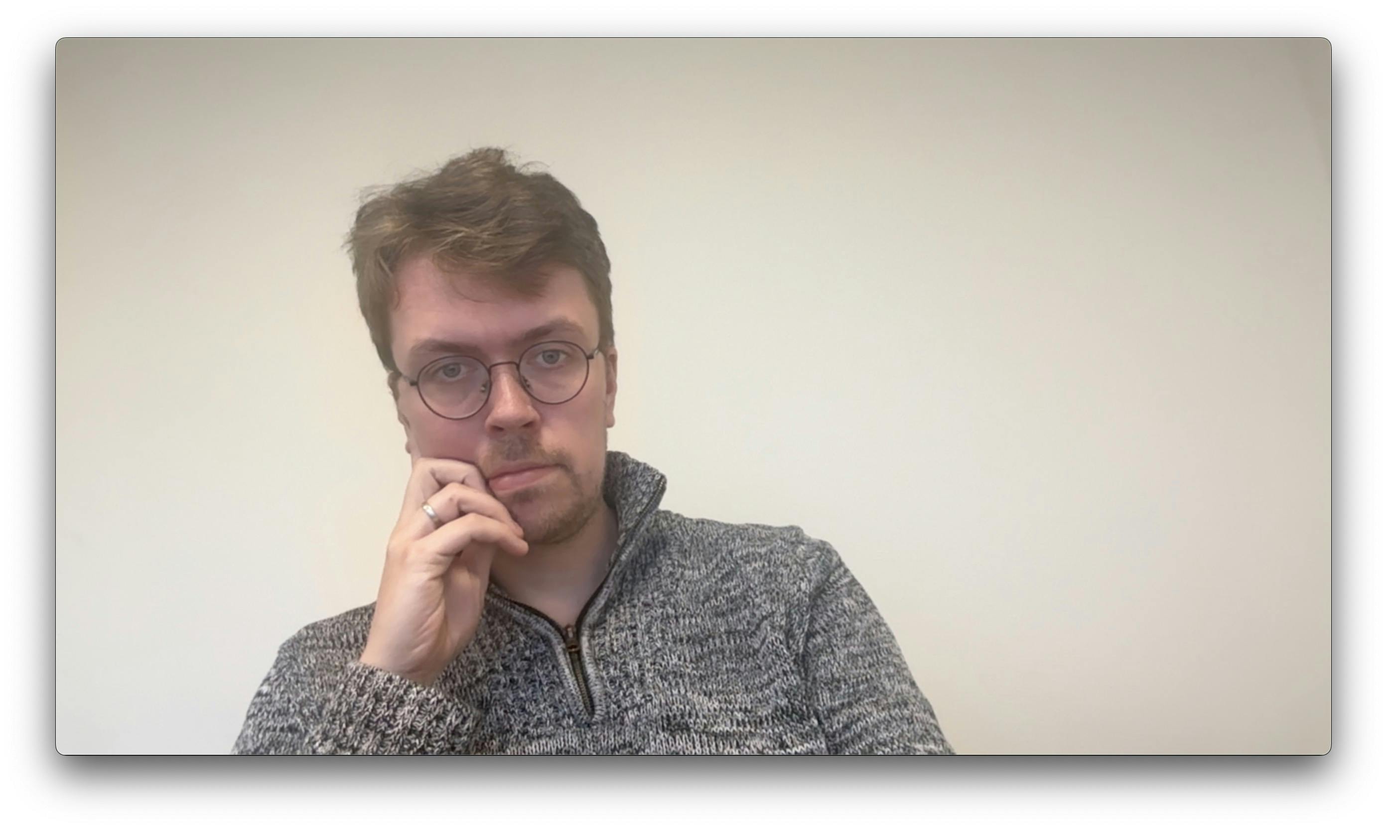 Foto genomen met de webcam van de MacBook Air M3.