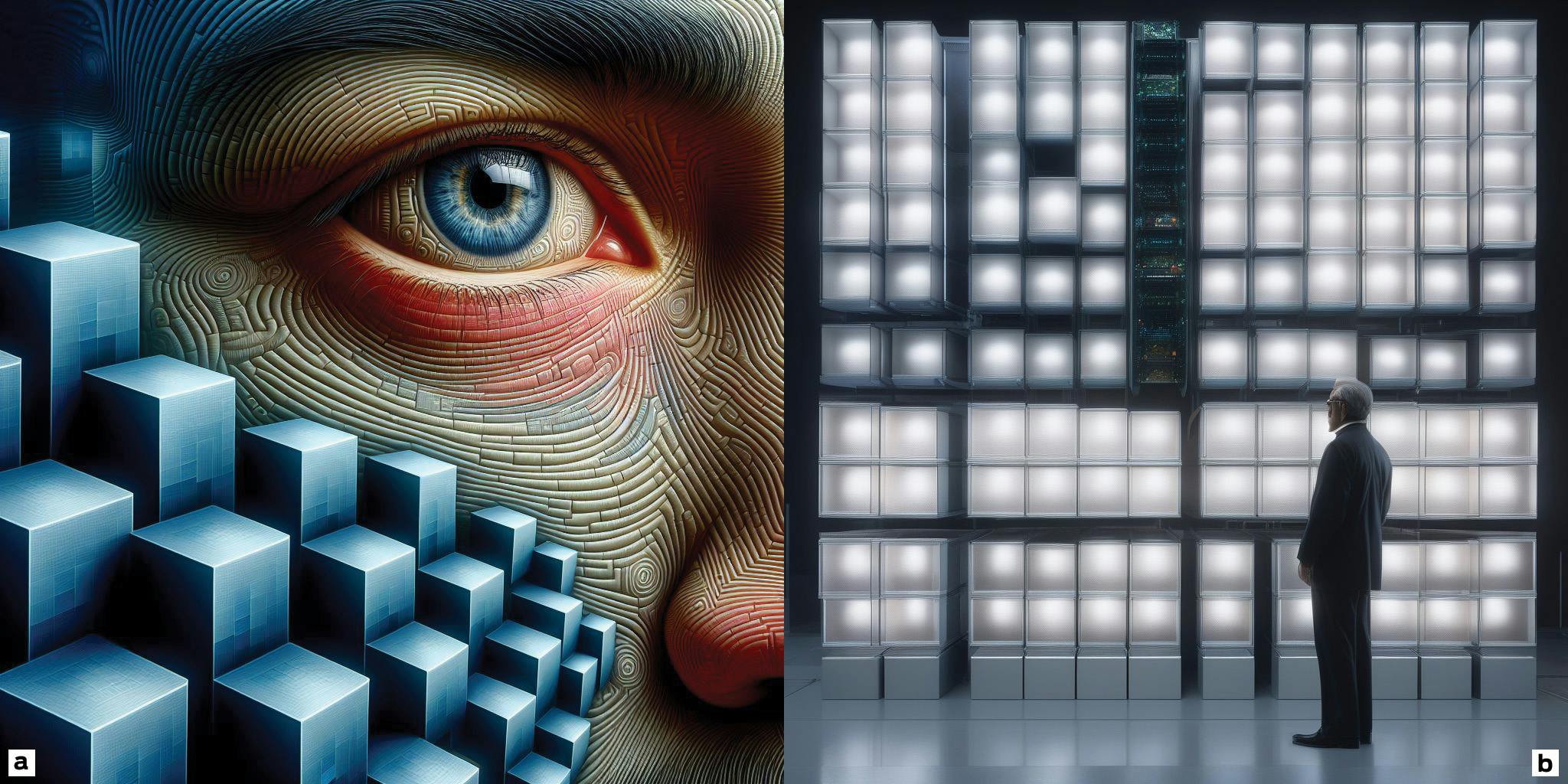 Dall-E (links) positioneert de kubussen beter, maar telt net zo slecht als SDXL.