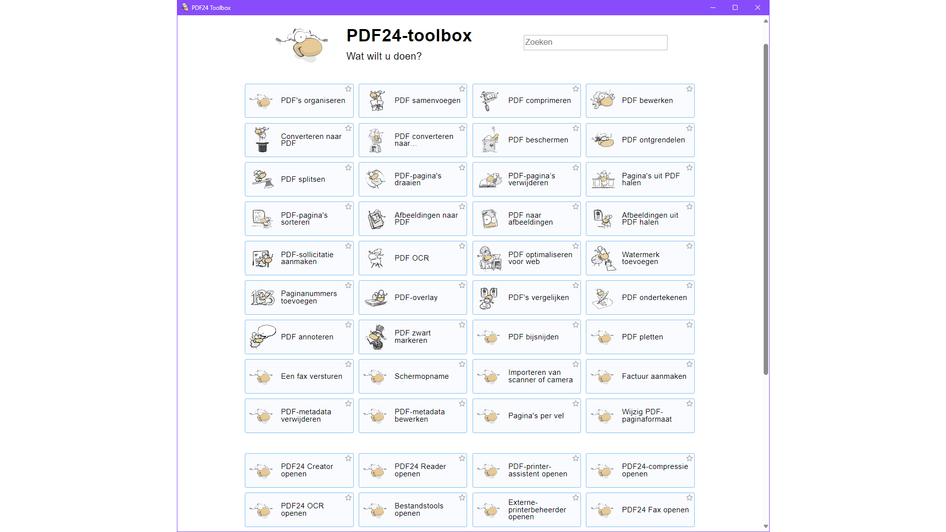 PDF24-toolbox: vele tientallen uiteenlopende bewerkingen voor pdf’s.
