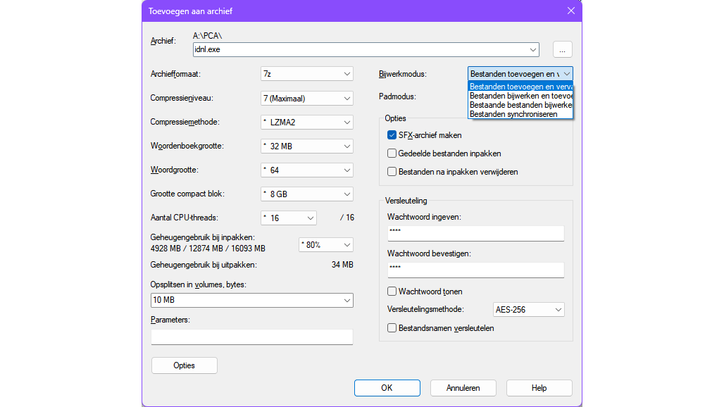Snel comprimeren en archiveren met NanaZip.