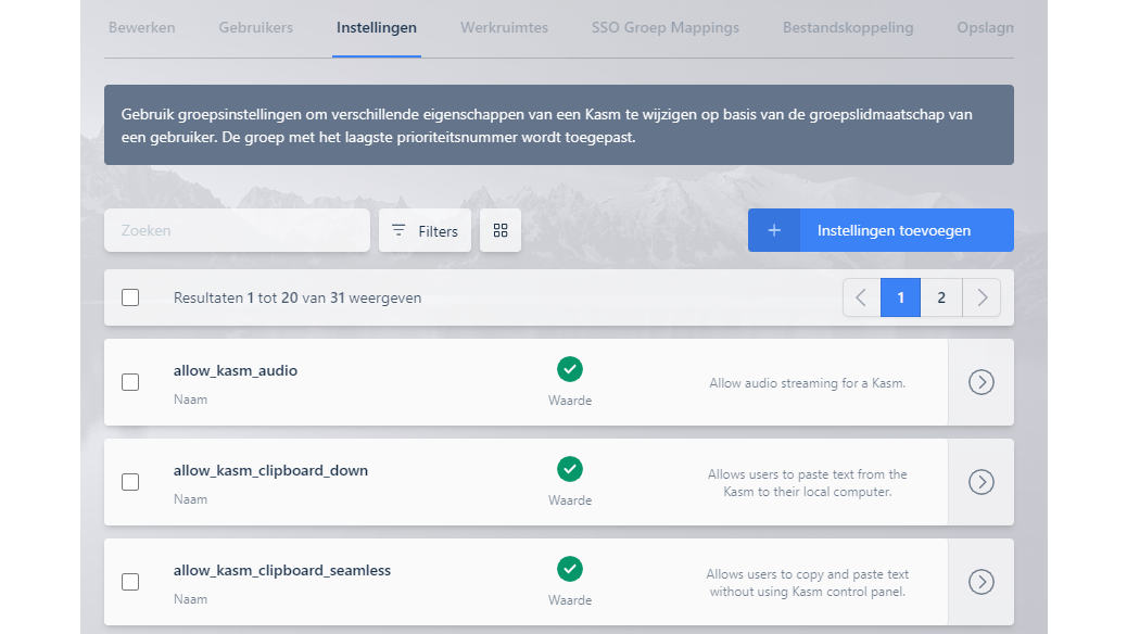Controleer vooraf welke rechten gebruikers standaard hebben.