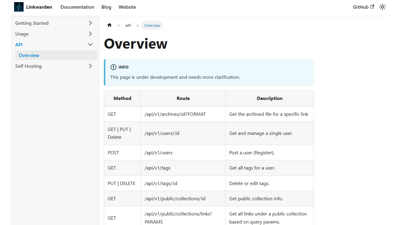 In de handleiding vind je details over onder andere de api.