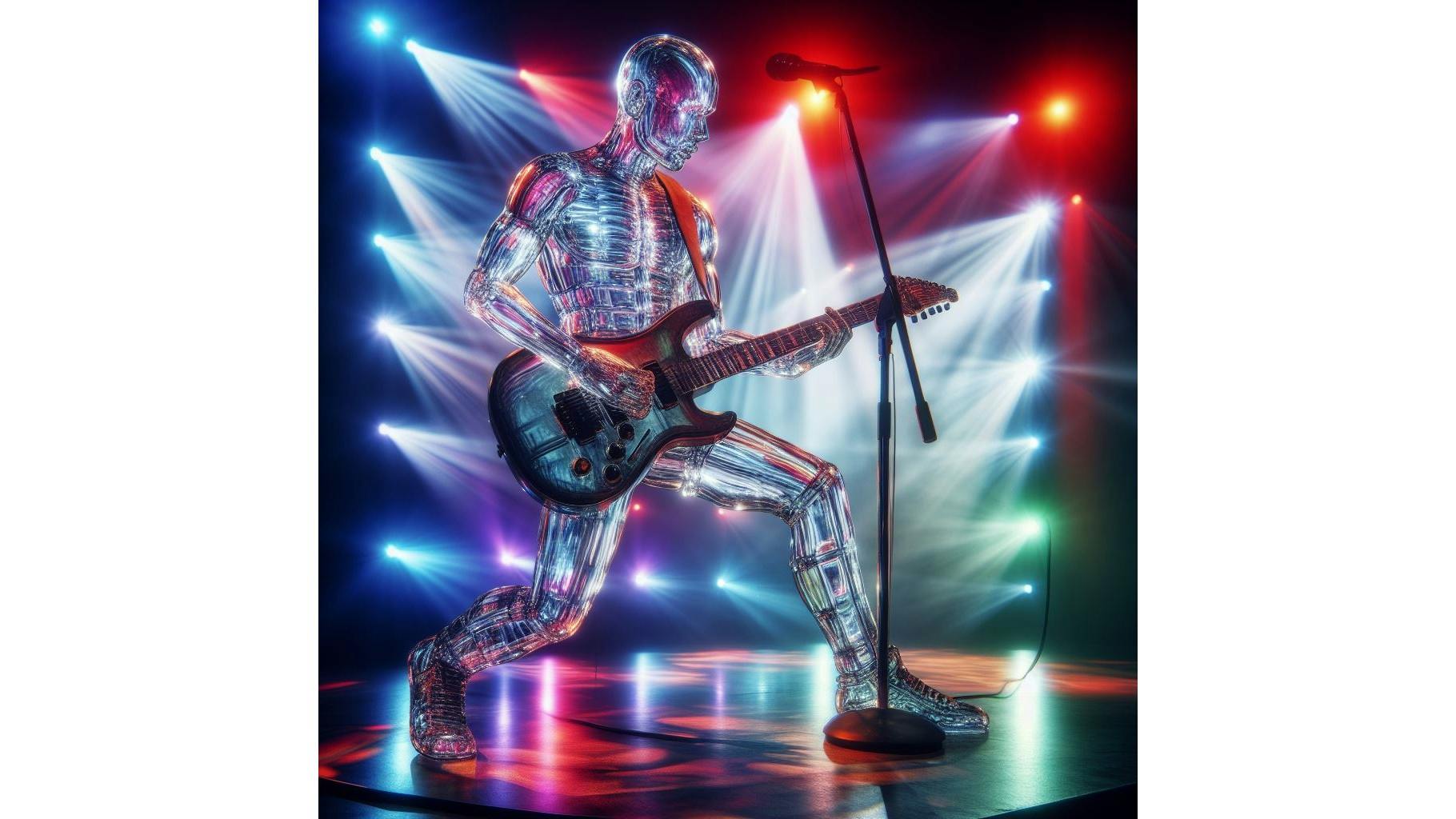 Pika kan deze met Dall-E gemaakte glazen gitarist in beweging zetten.