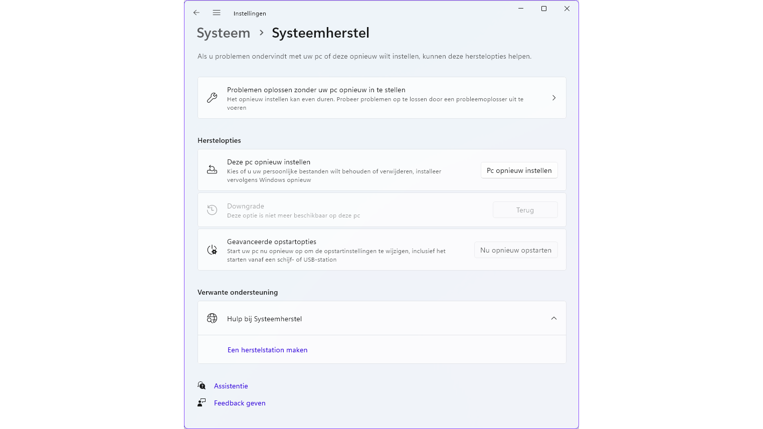 Opnieuw opstarten in een speciale Windows-omgeving is vereist.