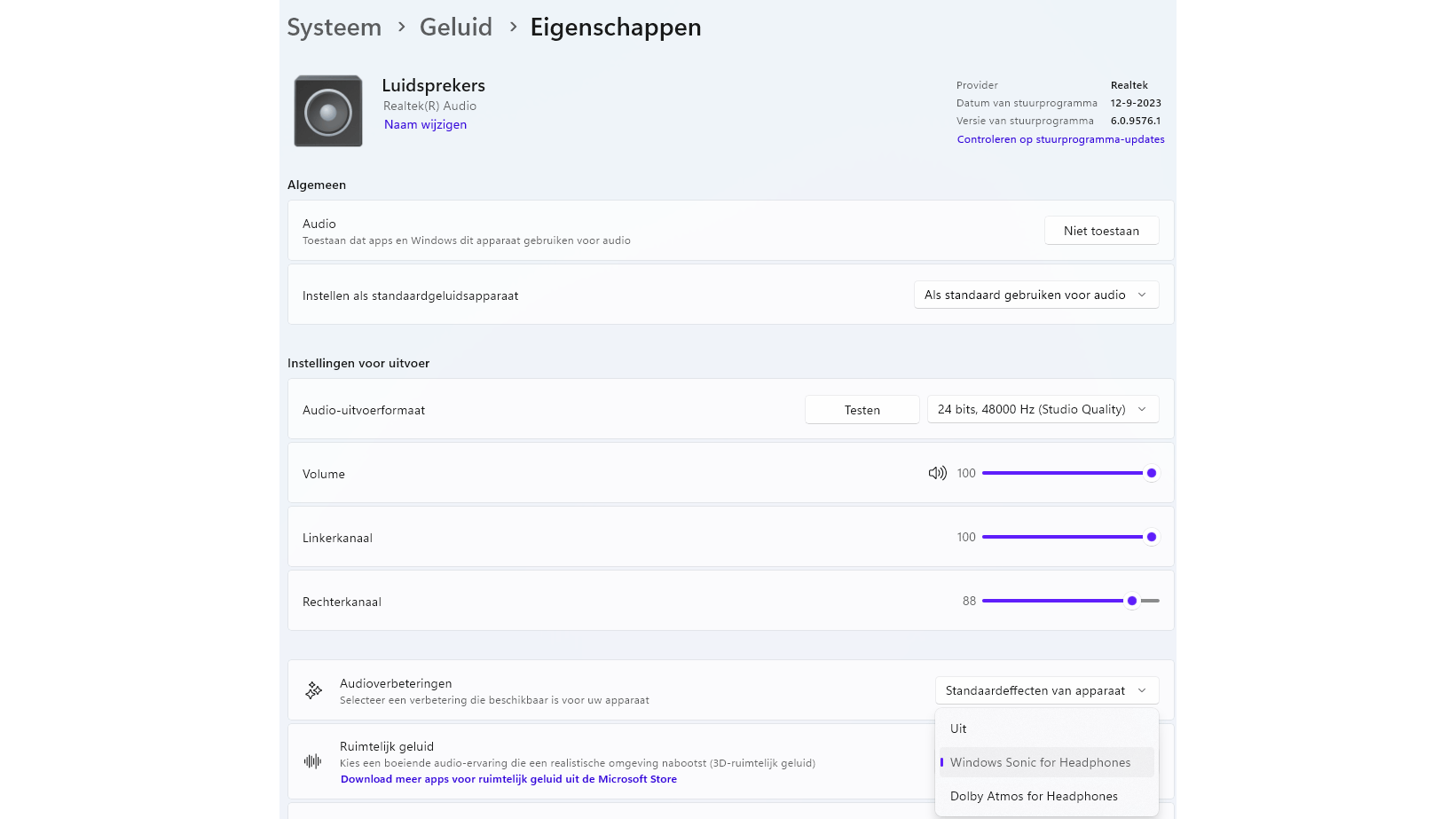 Afhankelijk van je (uitvoer)apparaat zijn er nog enkele optimalisaties mogelijk.