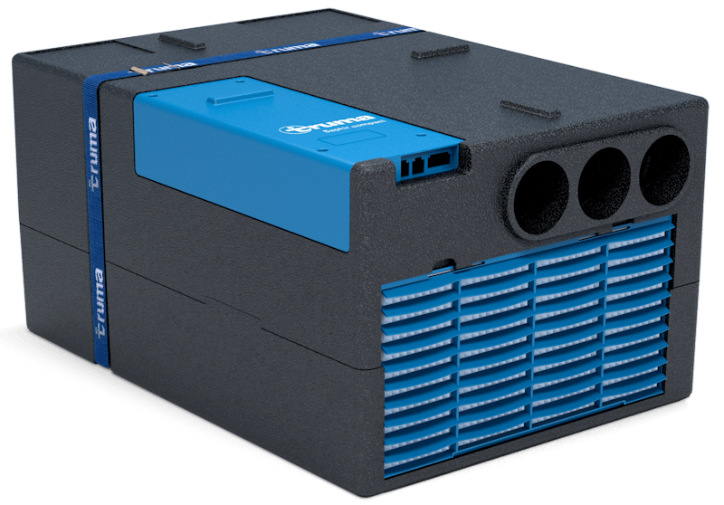 De unit van een bank-airco is vrij compact en past daardoor vaak in kleine opbergruimtes.