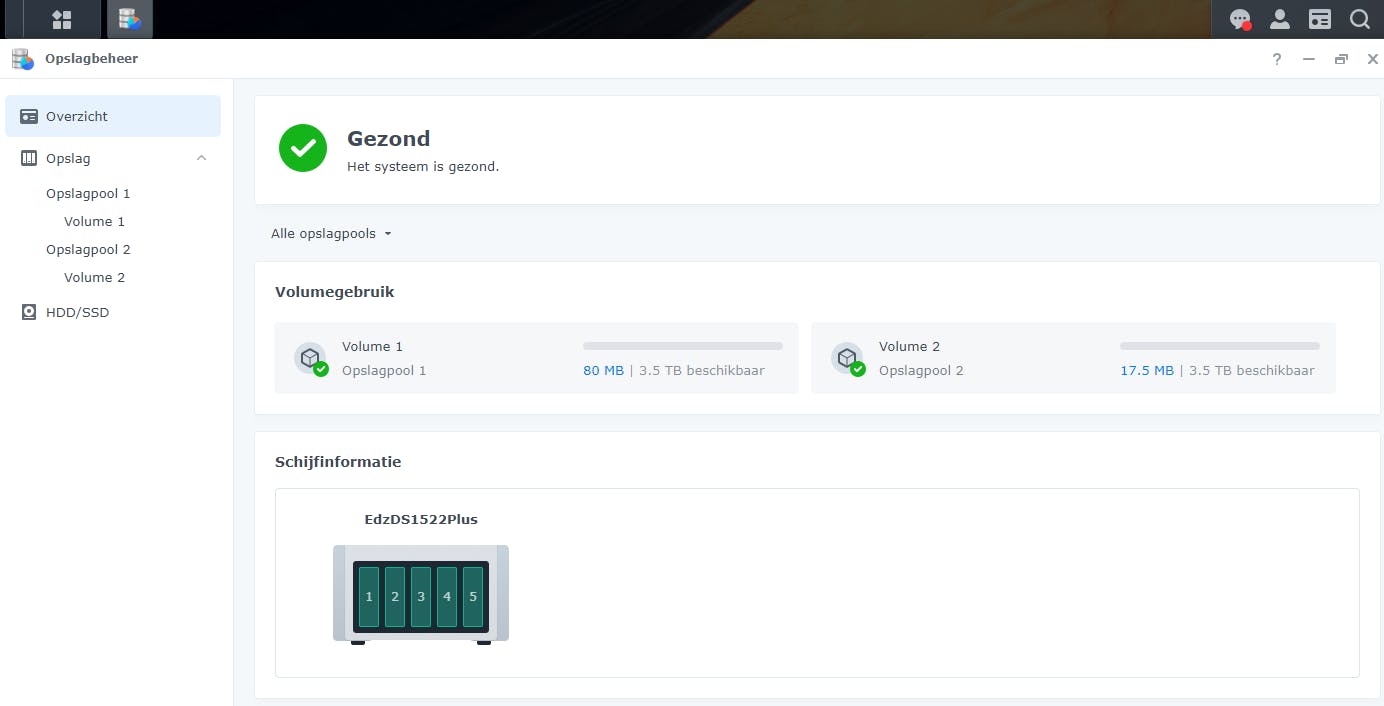 Met opslagpools en volumes kun je de opslagcapaciteit van meerdere schijven helemaal naar eigen wens inrichten.