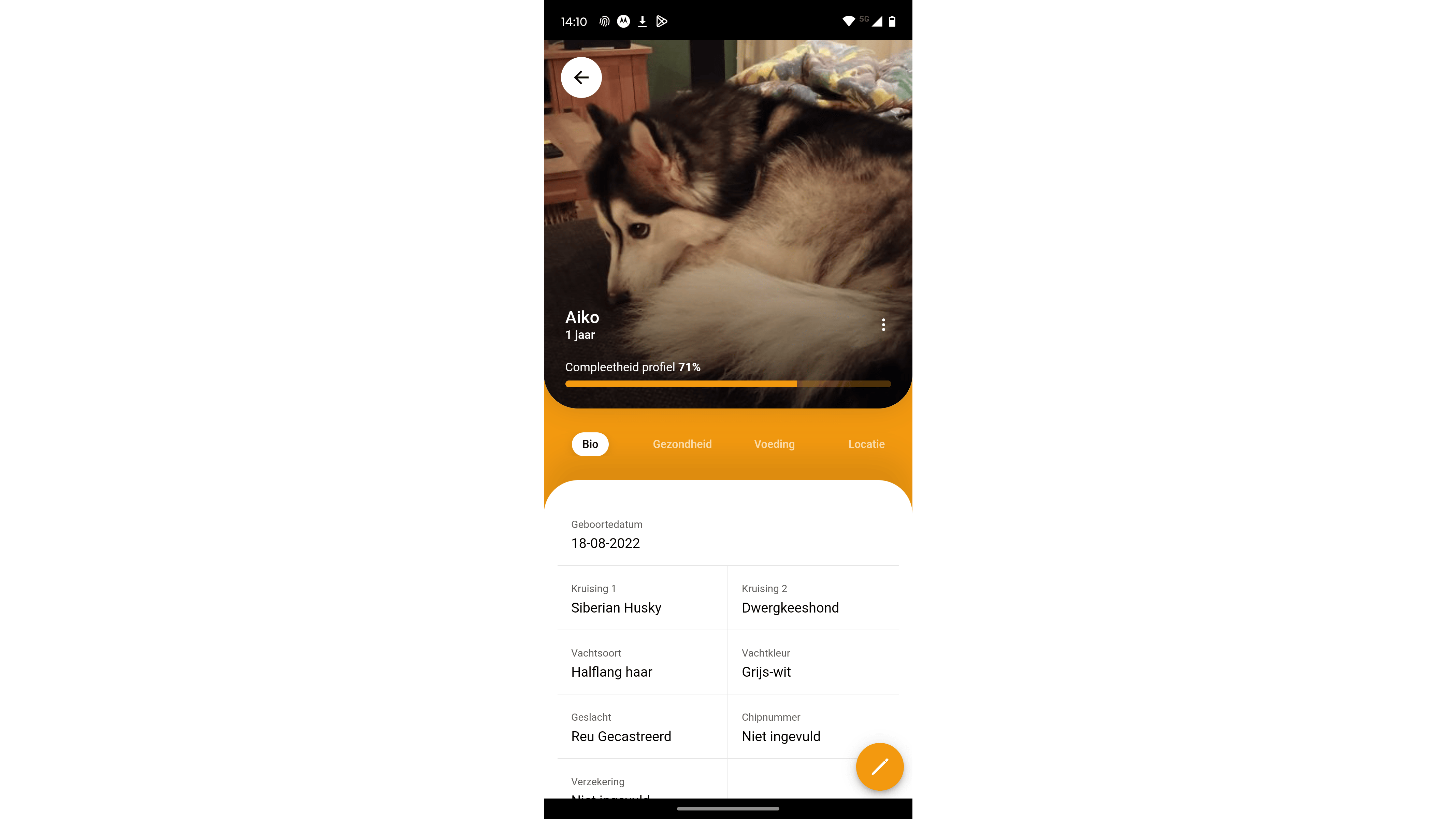 Met HuisdierenApp heb je altijd belangrijke gegevens over jouw trouwe viervoeter op zak.