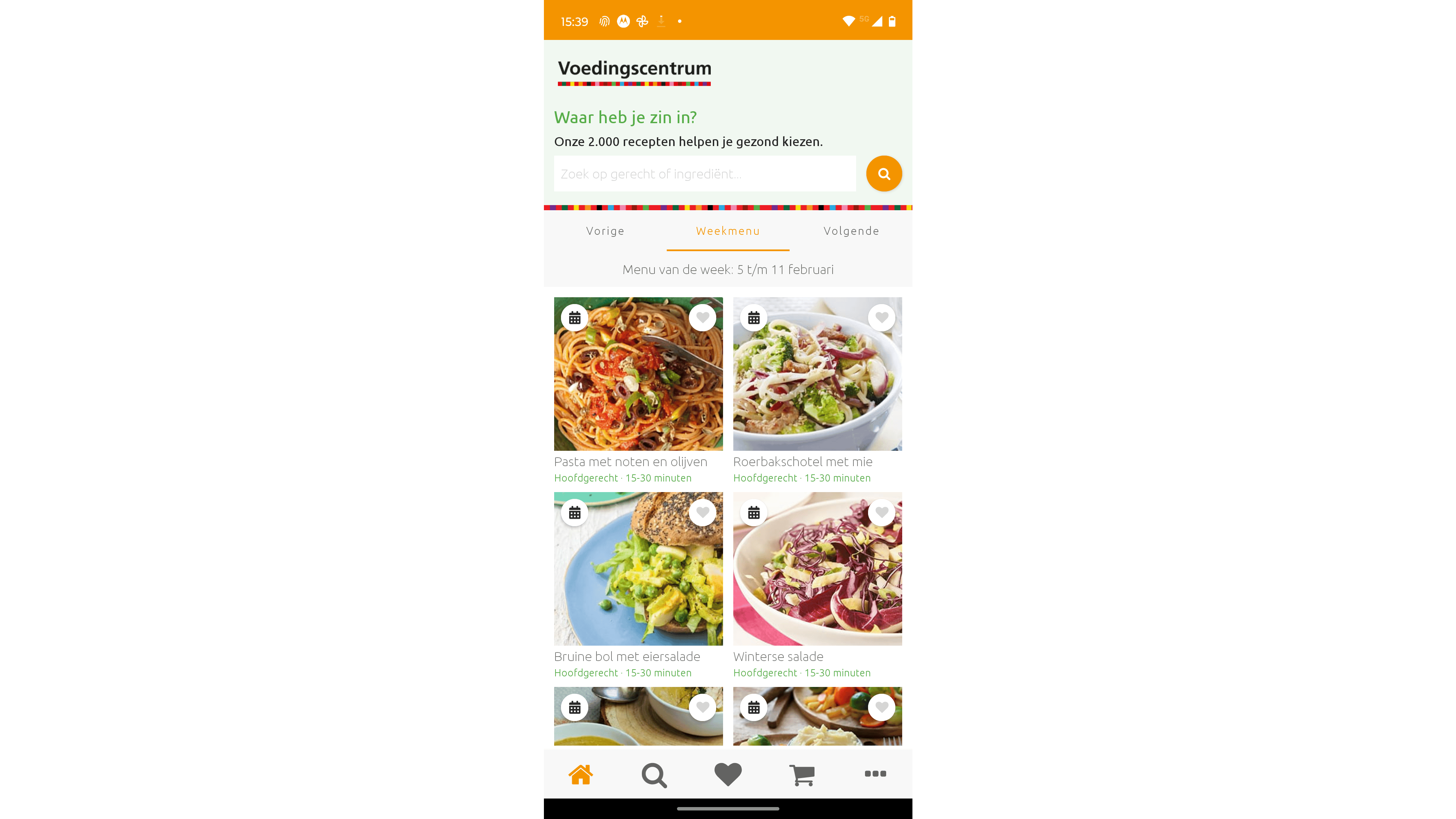 Voor kookinspiratie ben je bij deze fraaie Slim Koken-app van het Voedingscentrum aan het goede adres.