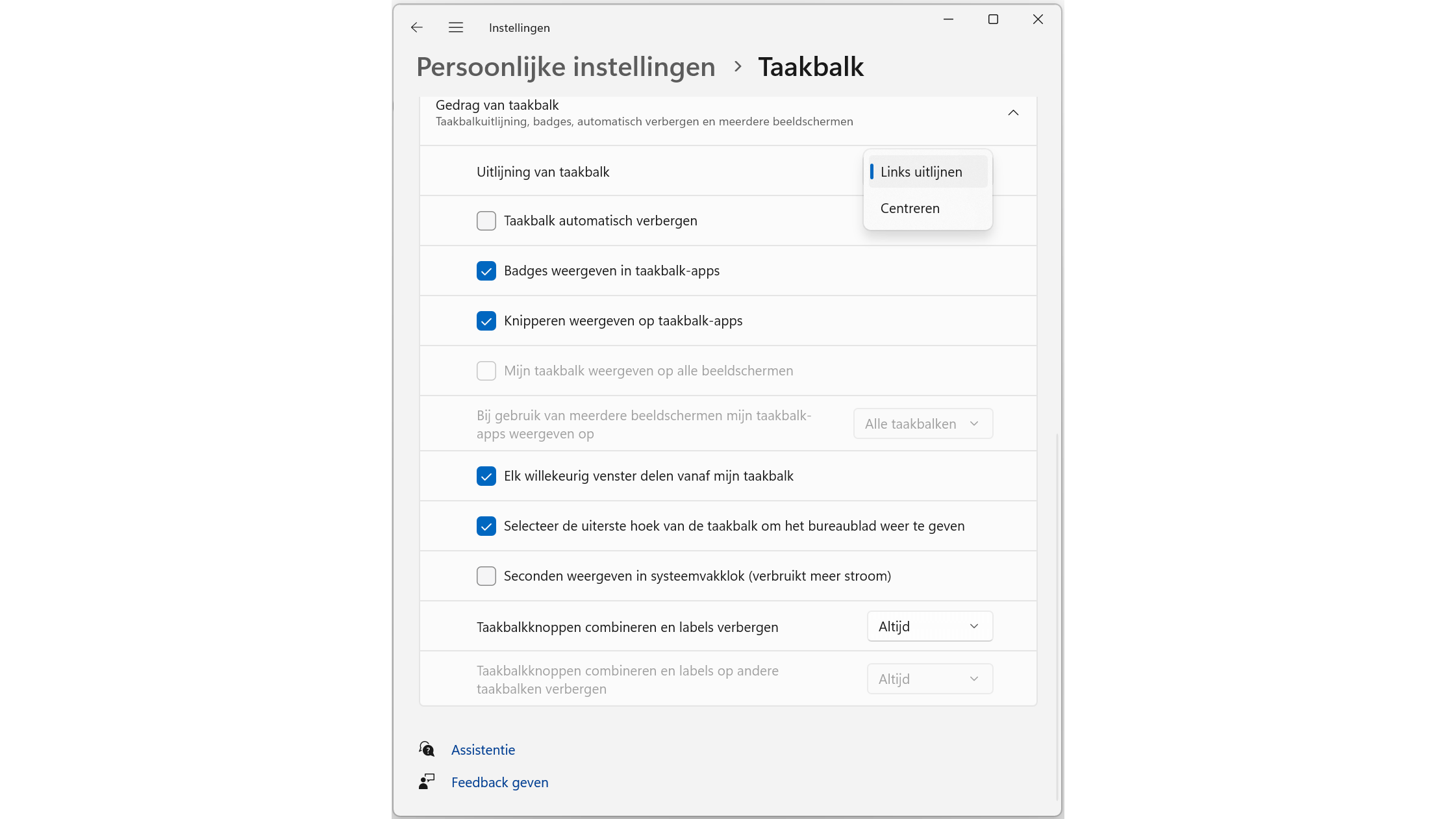 Gewoon de Startknop links, waar die voor velen ook hoort!