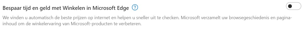 Als je geen behoefte hebt aan waardebonnen en coupons, laat je Edge dat weten.