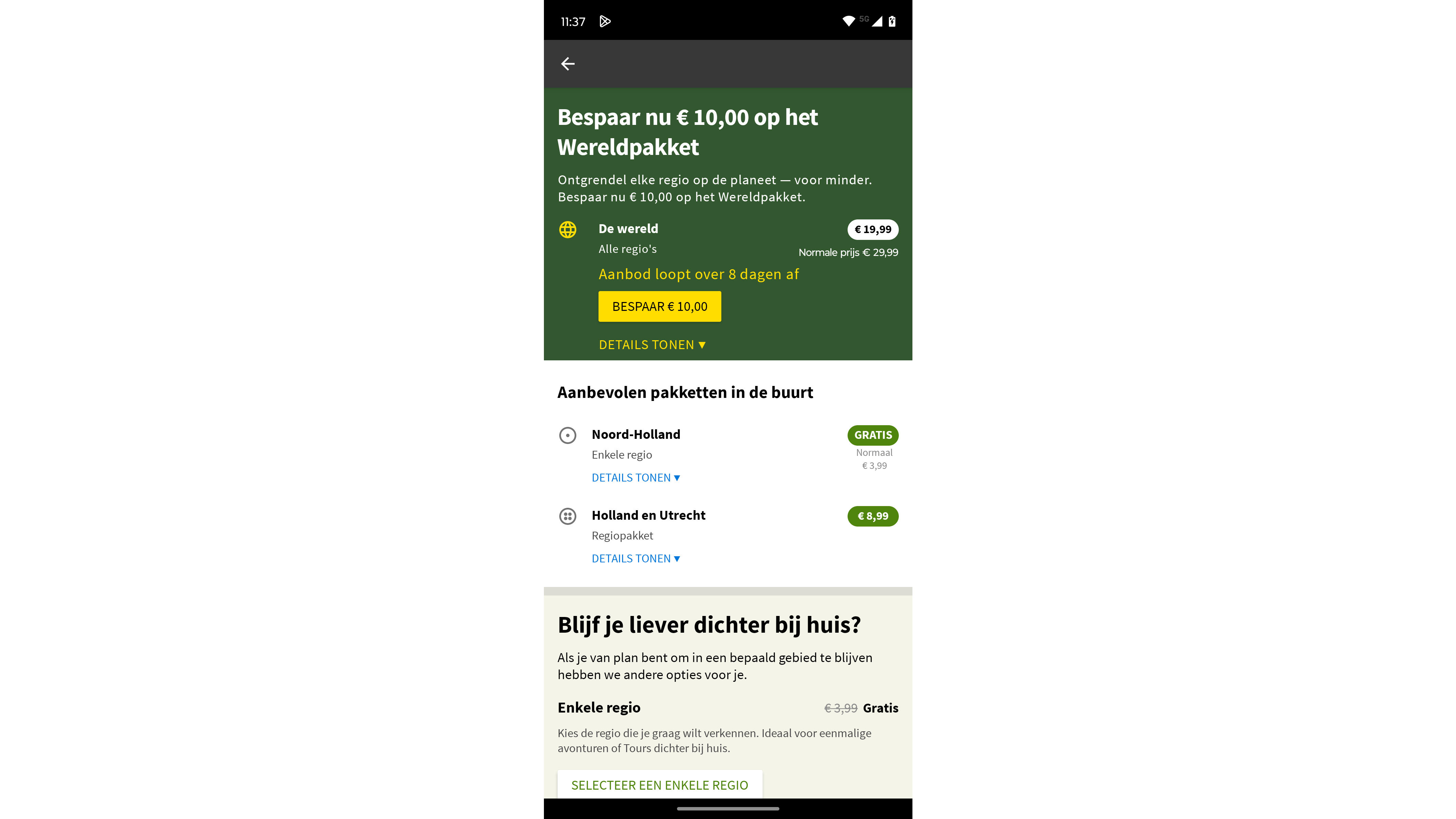 Voeg een gratis kaartpakket van jouw regio toe.