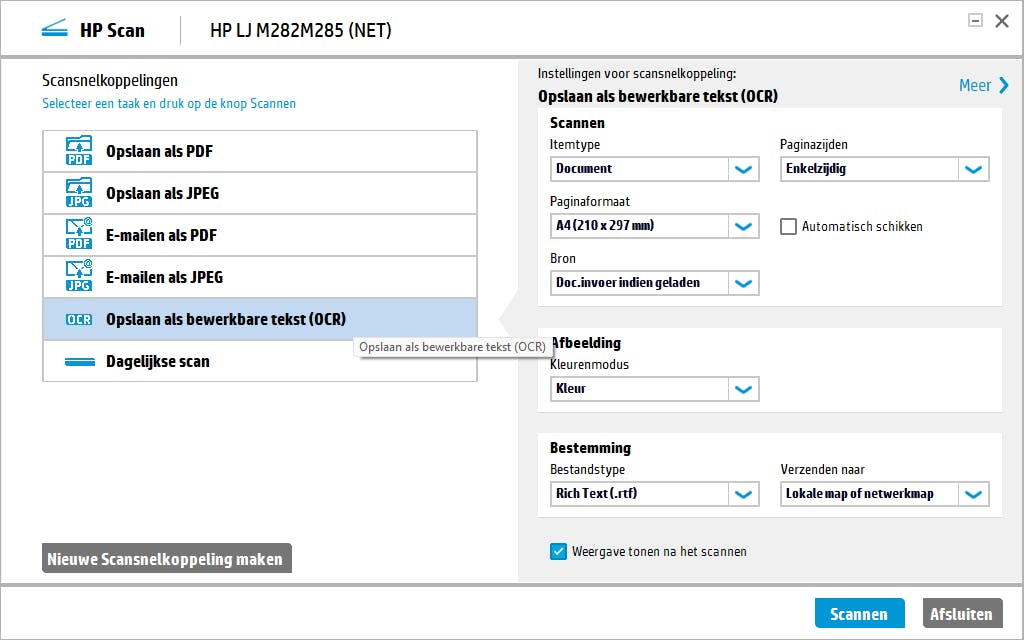 Met wat geluk biedt je scansoftware ook optische tekenherkenning aan.
